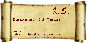 Kenderesi Sámson névjegykártya